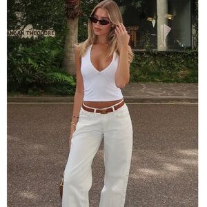 White Fox Low Rise Wide Leg Jeans